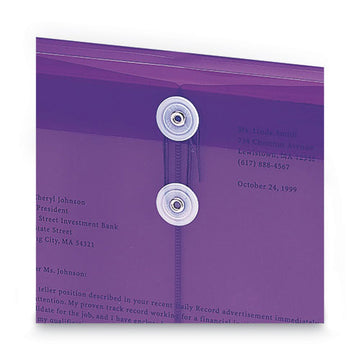 Smead® Poly String And Button Interoffice Envelopes, String And Button Closure, 9.75 X 11.63, Transparent Purple, 5-pack freeshipping - TVN Wholesale